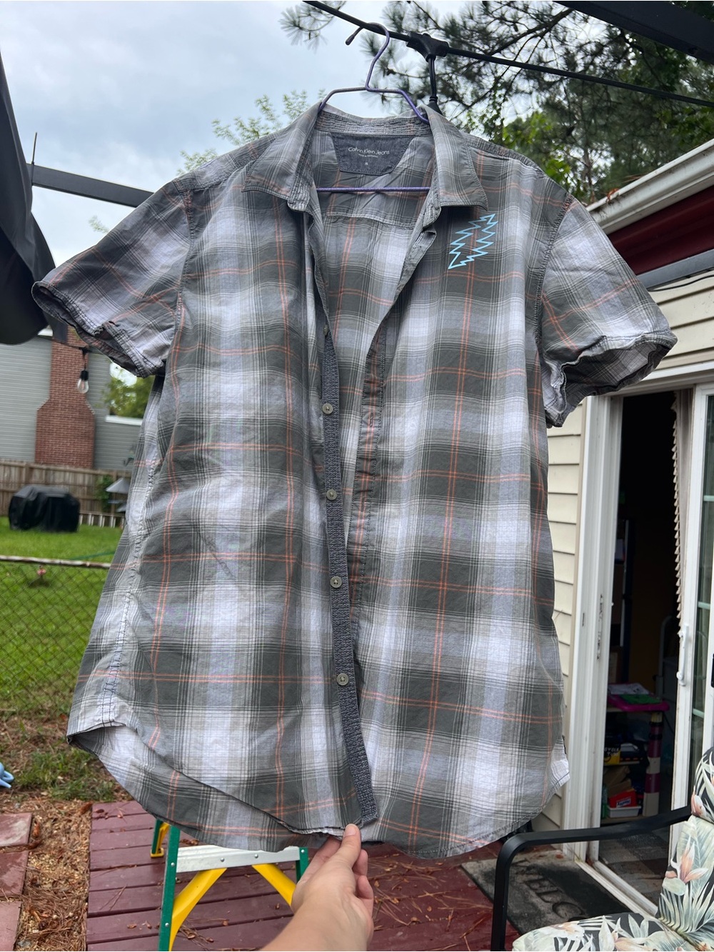Grateful Dead Inspired Short-Sleeve Plaid Button-Up Shirt
